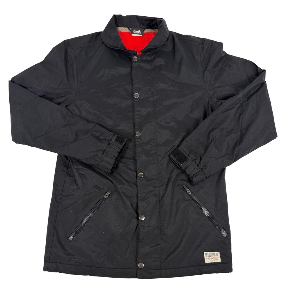 Nike 6.0 Men's Large Coaches Jacket Windbreaker Black Red Quilted Lining